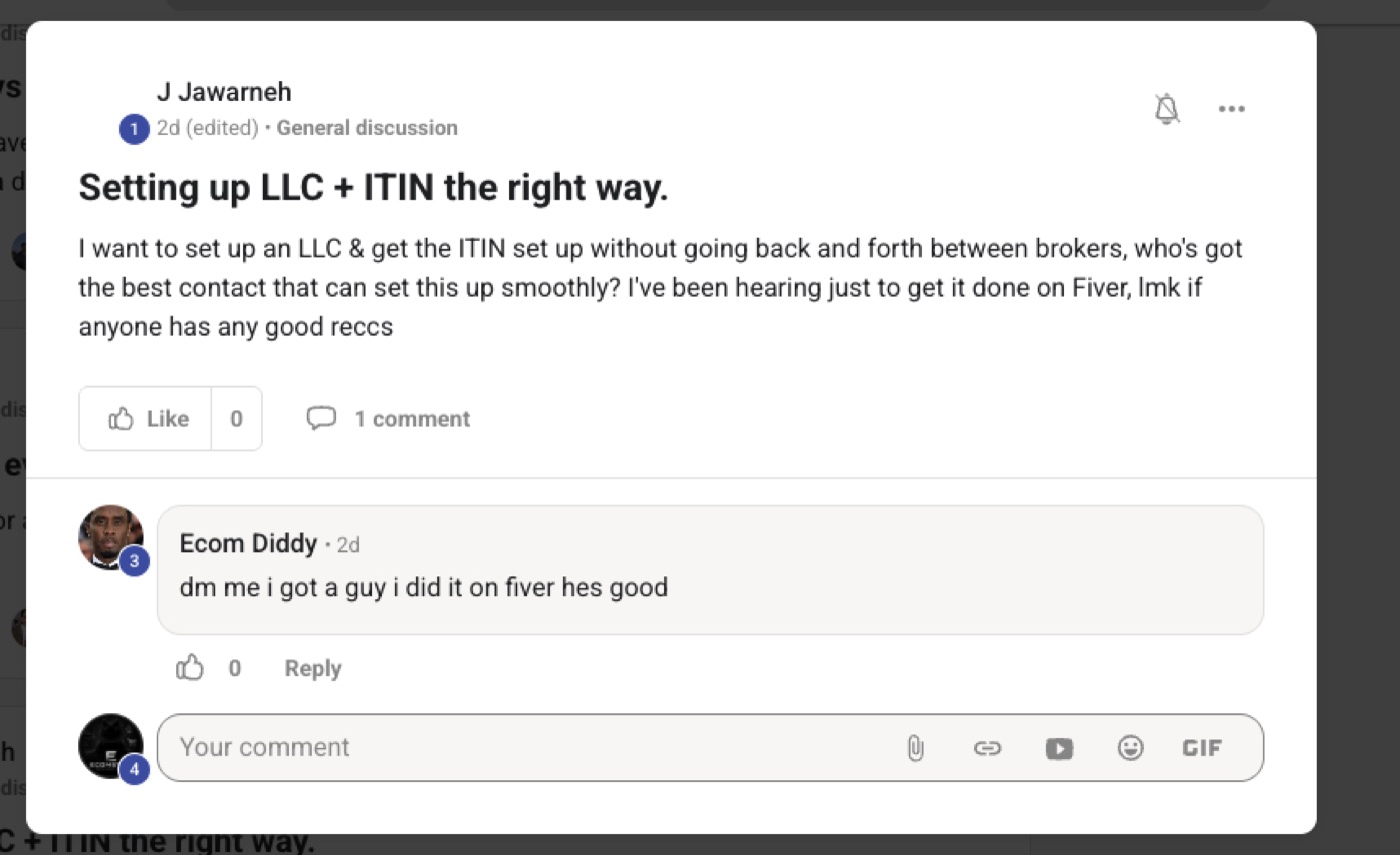 Q&A post: Setting up LLC + ITIN the right way, answered by a member